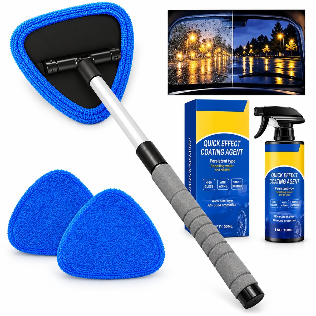 🎁2026 New Arrivals 50% OFF💥 Dual Magnetic Car Window Cleaner | Streak-Free Cleaning Kit for Car Glass 🛡️💪