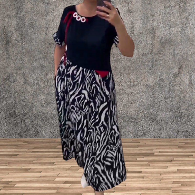 👗בגדי ריקוד נשים שמלת טלאים יום יומית