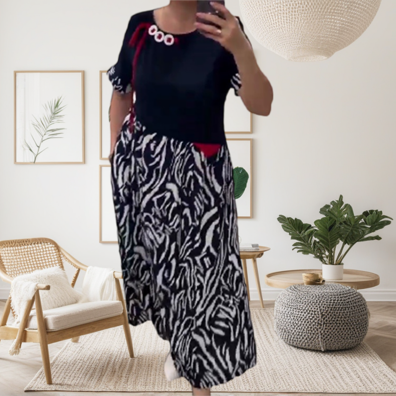 👗בגדי ריקוד נשים שמלת טלאים יום יומית