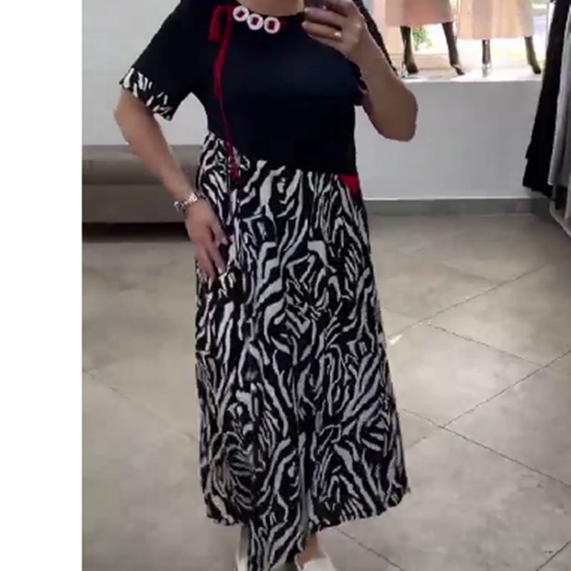 👗בגדי ריקוד נשים שמלת טלאים יום יומית