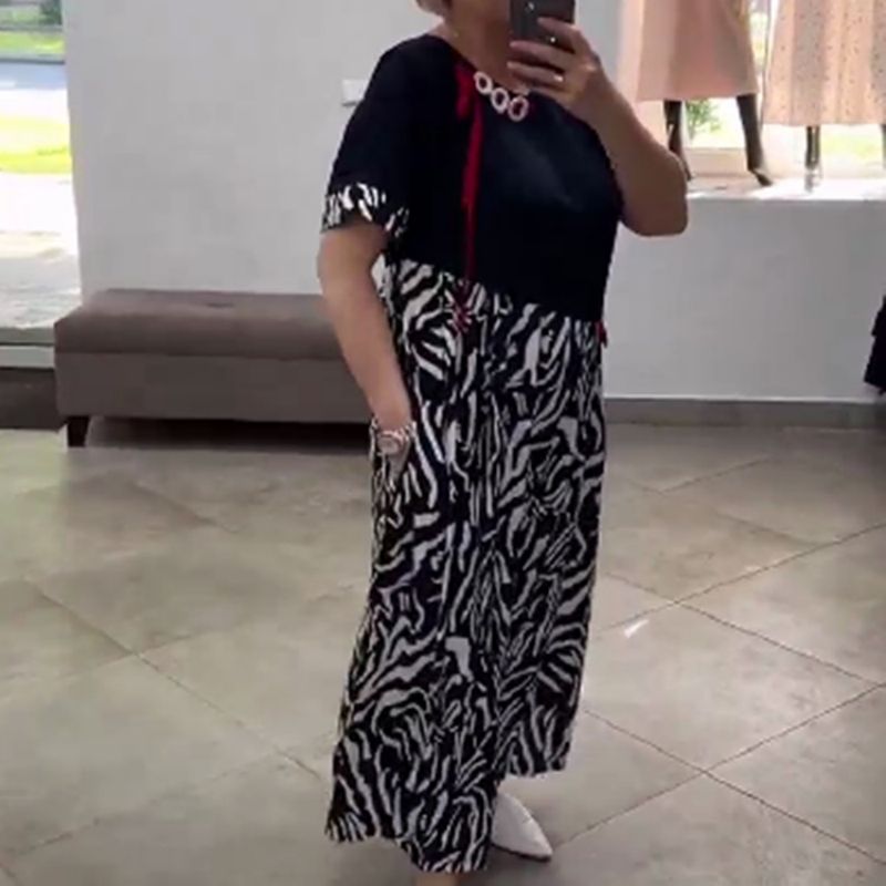 👗בגדי ריקוד נשים שמלת טלאים יום יומית