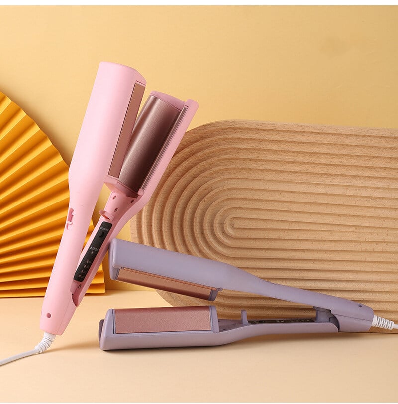 🔥 French V-Shape Egg Roll Hair Waver: Anti-Scald, 15s Heat-Up, 4 Temps, 40M Ions