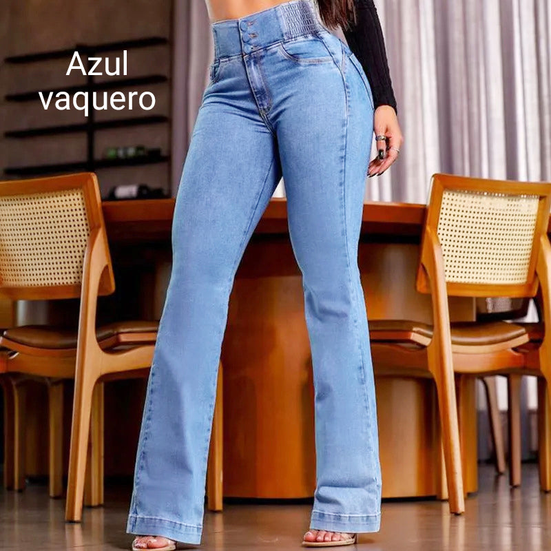 💕אביב חדש👖ג'ינס מתיחה מתלקח עם מותניים גבוהים