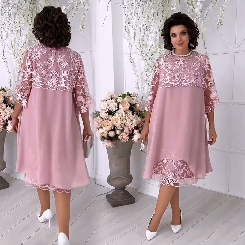 💗Sheer Breeze Layered שמלת תחרה