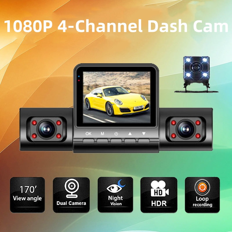 מצלמת דאש 1080P 4 ערוצים עם ראיית לילה