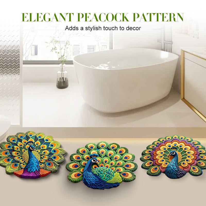 🏠2025 New Product🦚 Quick-Dry Non-Slip Peacock Mat