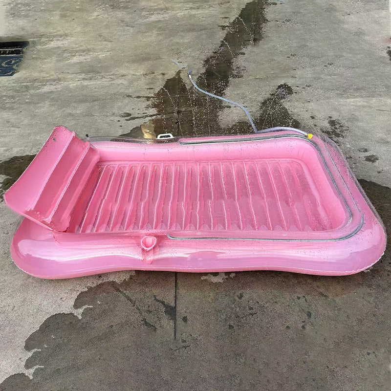 🏊🌊 מבצע פלאש 50%! כיסא נוח מתנפח לבריכה – זוגי, 208x130 ס"מ, 159 ק"ג, כרית ראש, מחזיקי כוסות, כיסוי כלול, מושלם להרפיה ושיזוף ☀️