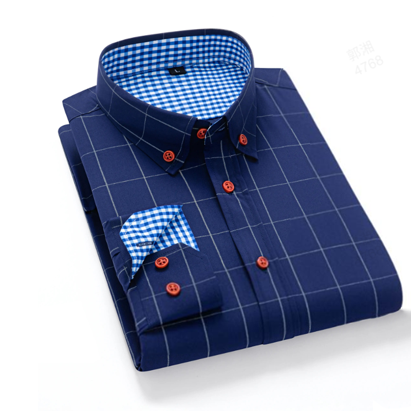 👔 מבצע מוגבל 50% הנחה! 💥 חולצת גבר בגזרה מודרנית משבצות – כפתורים אדומים, צווארון כפתורים, בד פרמיום ✨