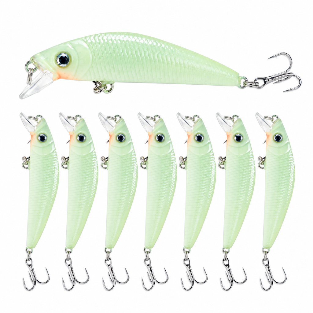 ⏳Time-Limited Special ⏰🌙 Luminous Minnow Hard Bait – 7cm & perfect for night fishing ✨