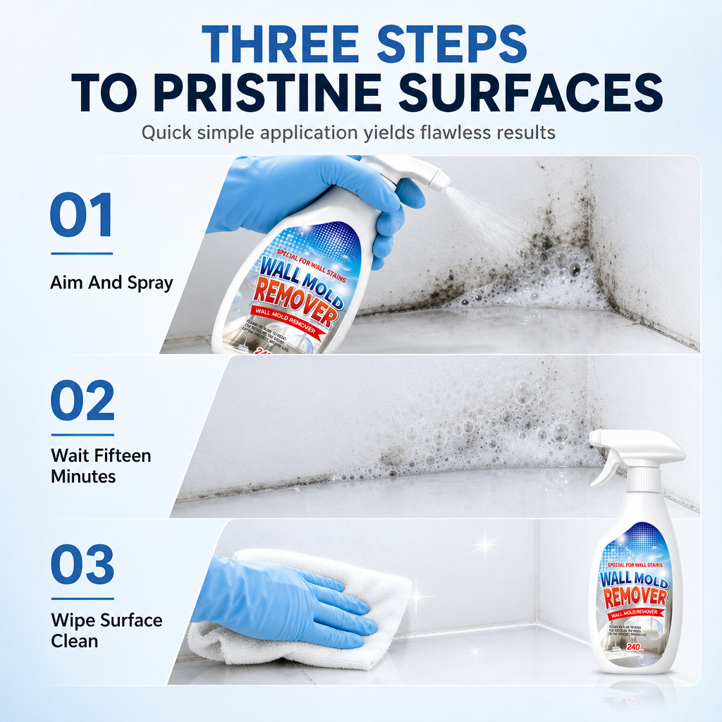 📢Household Wall Mold and Mildew Remover Spray for White Walls and Wallpaper with Spray Head