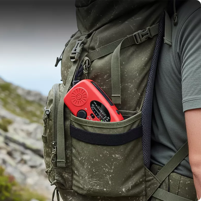 🏕️ 📻Multifunctional Portable Solar Emergency Radio – Power Bank, Hand Crank & Crisis Preparedness