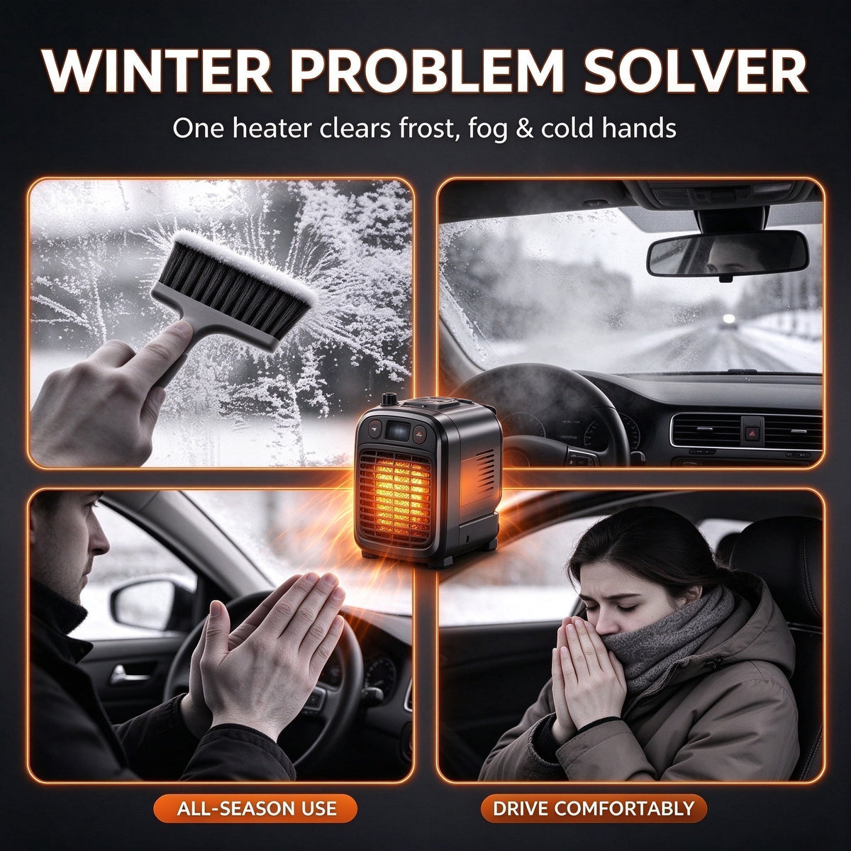 💥2026 HOT SALE💞50K+ SOLD! ✨ 50% OFF!💥2-in-1 Portable Car Heater and Windshield Defroster