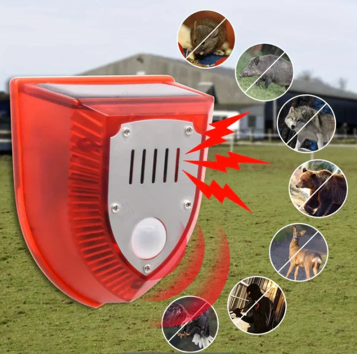 🚨 Solar Outdoor Animal Deterrent Alarm