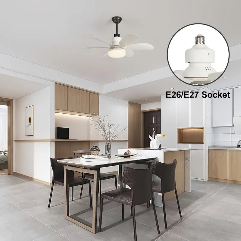 ⏳מבצע יום אחרון: 49% הנחה🔥 מאוורר תקרה עם תאורת LED SmartBreez™ 40W – 20.5 אינץ', שקט במיוחד עם שלט רחוק 🎯 | E27 + מתאם B22 חינם 🔌 | לחדר שינה 😴, מטבח 👩‍🍳 ומוסך 🛠️ – מוכן לשימוש בבריטניה!