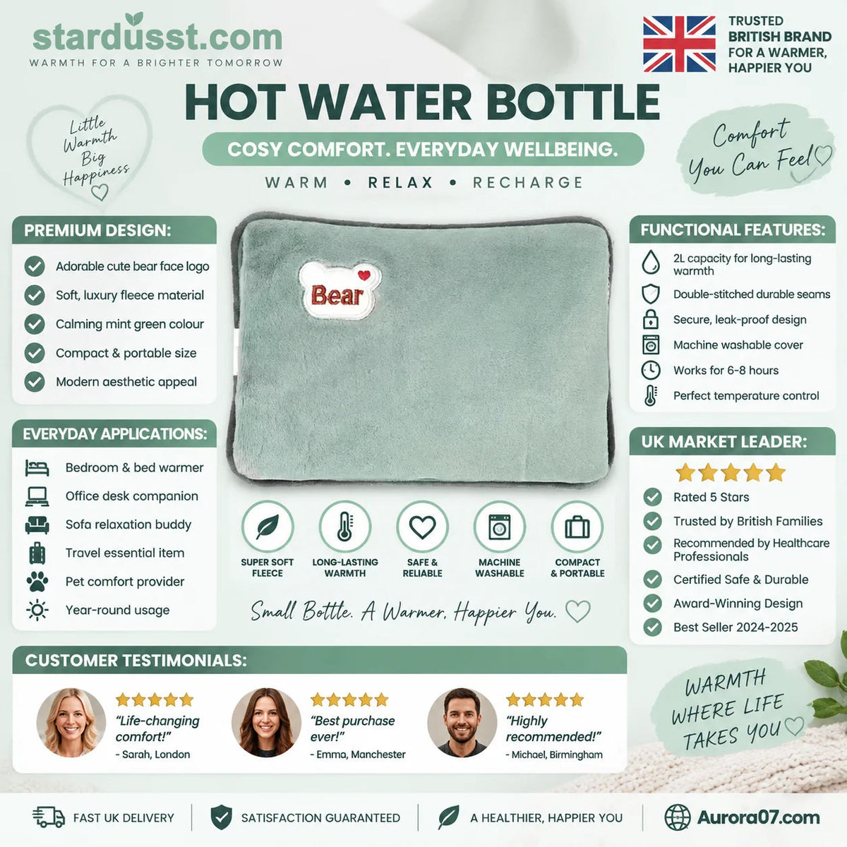 🎄Christmas Sale!! Just £10.99!⏰Rechargeable hot water bottles, heat packs, explosion-proof heat pads