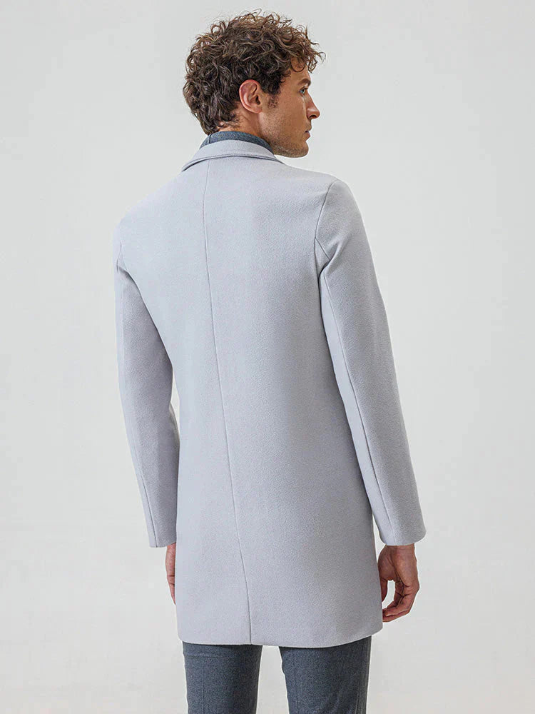 👔 ז'קט קלאסי לגברים עם אבזם בשורה אחת בצבע אחיד - חובה יומיומי נצחי