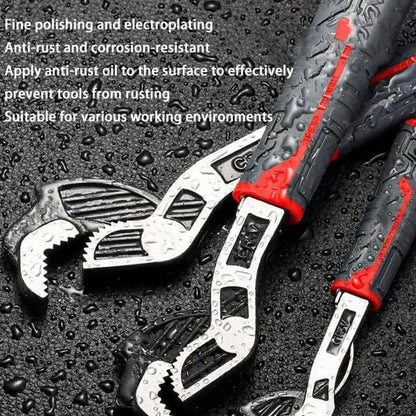 🔥Time-Limited Special💥🔧 Self-Locking Pipe Wrench: One-Hand Lock, 7-43mm Grip, Chrome Vanadium Steel
