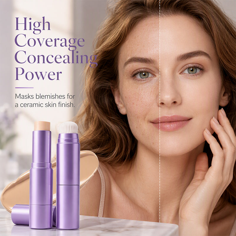 💄 One Stick, Your Perfect Match! ✨ 2-in-1 Colour-Changing Foundation Stick – Blend, Glow & Go! 💖