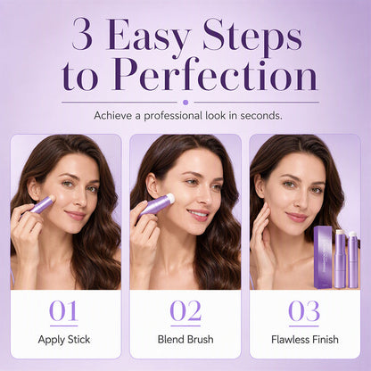 💄 One Stick, Your Perfect Match! ✨ 2-in-1 Colour-Changing Foundation Stick – Blend, Glow & Go! 💖