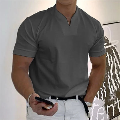 גברים עסקים קצר שרוול ספורט חולצת טריקו