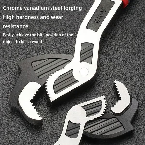 🔥Time-Limited Special💥🔧 Self-Locking Pipe Wrench: One-Hand Lock, 7-43mm Grip, Chrome Vanadium Steel