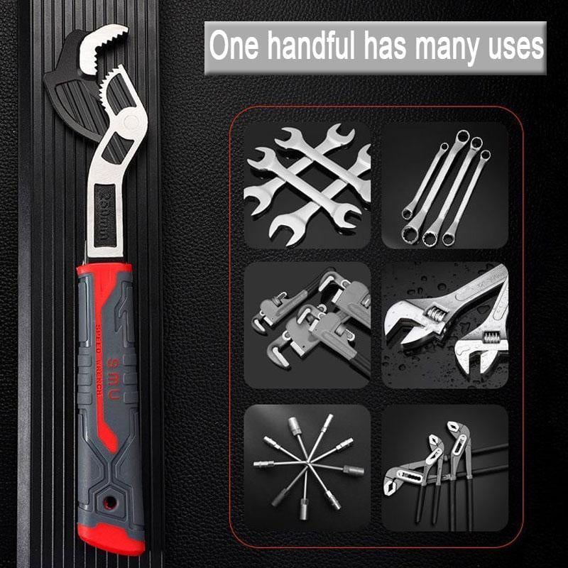 🔥Time-Limited Special💥🔧 Self-Locking Pipe Wrench: One-Hand Lock, 7-43mm Grip, Chrome Vanadium Steel