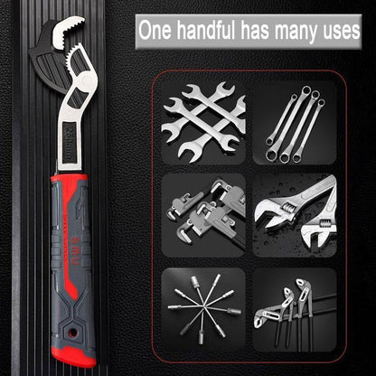 🔥Time-Limited Special💥🔧 Self-Locking Pipe Wrench: One-Hand Lock, 7-43mm Grip, Chrome Vanadium Steel