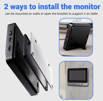 מצלמת פעמון דלת אלחוטית: 1080P, זווית 170°, מסך 4.3 אינץ', עמידות למים חיצונית בתקן IPX65, ראיית לילה