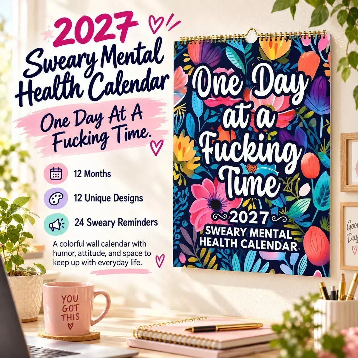 📅 2027 Sweary Humor Wall Calendar