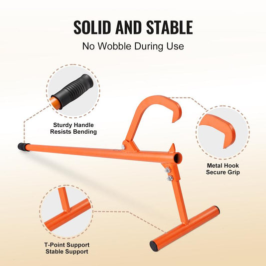 Steel Timberjack Log Lifter, Heavy Duty Log Jack, Solid Steel Log Roller Tool for Safe Lifting & Rolling Firewood, 2 Styles Available