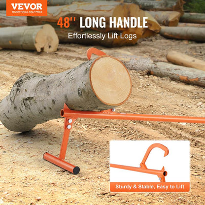Steel Timberjack Log Lifter, Heavy Duty Log Jack, Solid Steel Log Roller Tool for Safe Lifting & Rolling Firewood, 2 Styles Available