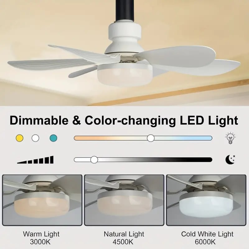 ⏳מבצע יום אחרון: 49% הנחה🔥 מאוורר תקרה עם תאורת LED SmartBreez™ 40W – 20.5 אינץ', שקט במיוחד עם שלט רחוק 🎯 | E27 + מתאם B22 חינם 🔌 | לחדר שינה 😴, מטבח 👩‍🍳 ומוסך 🛠️ – מוכן לשימוש בבריטניה!
