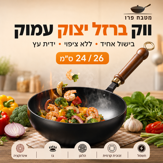 🍳✨ מחבת טיגון מקצועית | חימום אחיד | עמידה יוצאת דופן | מתאימה לכל סוגי בישול 🔥