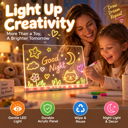 🎁2026 New Arrivals 50% OFF💥Glowing Acrylic Drawing Board – LED-Lit Display, Wipe & Redraw for Endless Desk Art ✨