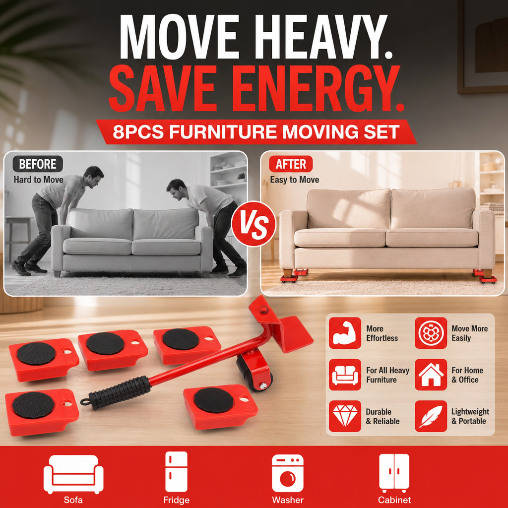 📢📢40%  OFF !! ⏰ Furniture Moving System — Lift & Slide, 360° Rotation 🏠