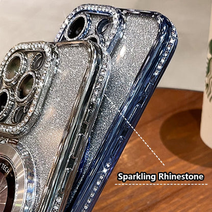 נרתיק Rhinestones מגנטי לאייפון עם מעמד בלתי נראה (50% הנחה)
