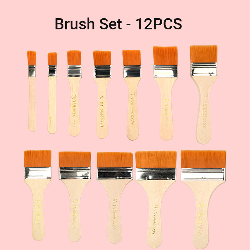 🖌️ סט מברשות צבע (Chip Brushes) – 12 יחידות לצבעים, בייץ (stain), לכות ודבקים