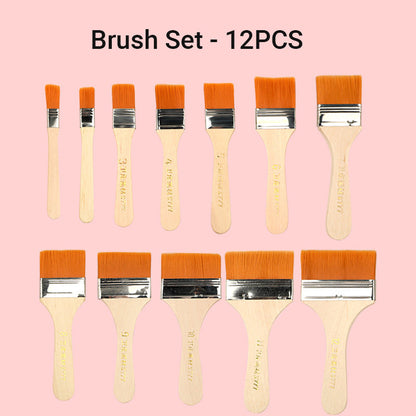 🖌️ סט מברשות צבע (Chip Brushes) – 12 יחידות לצבעים, בייץ (stain), לכות ודבקים