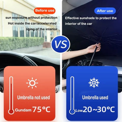 ☀️מגן שמש לרכב – בידוד חום יעיל, חסימת קרני UV ומגן מתקפל בקלות לשמשה הקדמית של הרכב
