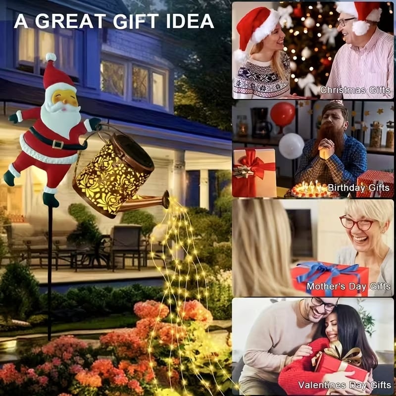 קולקציית קישוטי גינה עם אור ופנס סולארי לחג המולד 🎅