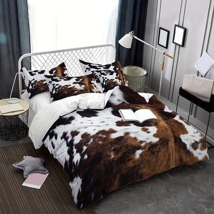 🐮 50% הנחה! 🛏️ ציפית שמיכה עם הדפס פרה – רכה וקל משקל, עיצוב כיפי, סט שלם ✨