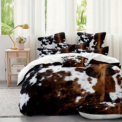 🐮 50% הנחה! 🛏️ ציפית שמיכה עם הדפס פרה – רכה וקל משקל, עיצוב כיפי, סט שלם ✨