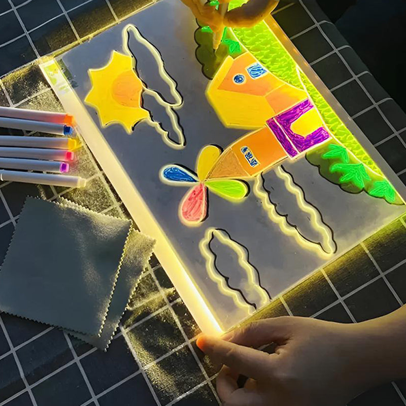 🔥מבצע בלאק פריידיי 🎁לוח ציור אקרילי מואר ומחיק עם מעמד