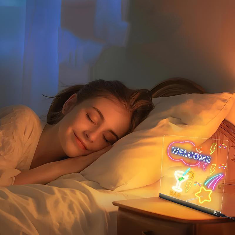 🔥מבצע בלאק פריידיי 🎁לוח ציור אקרילי מואר ומחיק עם מעמד