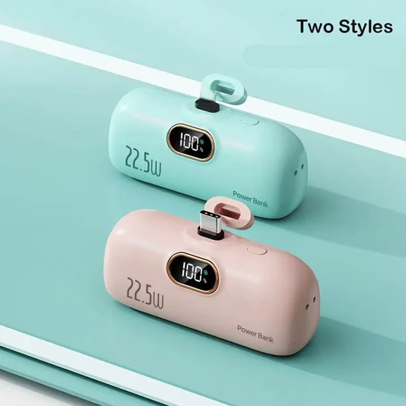 🔋⚡ סוללה ניידת מיני 5000mAh | טעינה מהירה 22.5W | תצוגת סוללה דיגיטלית | קומפקטי וקל ✨