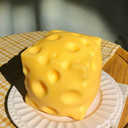🧀✨ צעצוע לחץ גבינה ענקית – ריבאונד איטי, גמיש ומרגיע לסחיטה טיפולית!