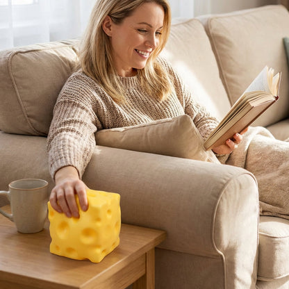 🧀✨ צעצוע לחץ גבינה ענקית – ריבאונד איטי, גמיש ומרגיע לסחיטה טיפולית!