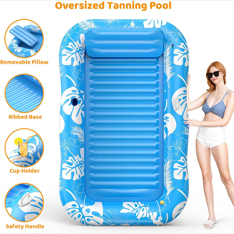 🏊🌊 מבצע פלאש 50%! כיסא נוח מתנפח לבריכה – זוגי, 208x130 ס"מ, 159 ק"ג, כרית ראש, מחזיקי כוסות, כיסוי כלול, מושלם להרפיה ושיזוף ☀️