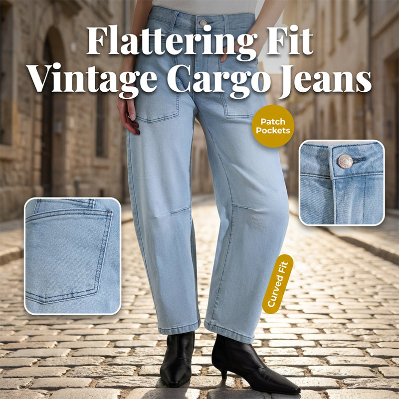 👖 ג'ינס קזואלי רגל חבית עם כיסים מודסקים ✨ | דנים שטוף פרמיום | סטריטוור אורבני | 4 צבעים 🔵