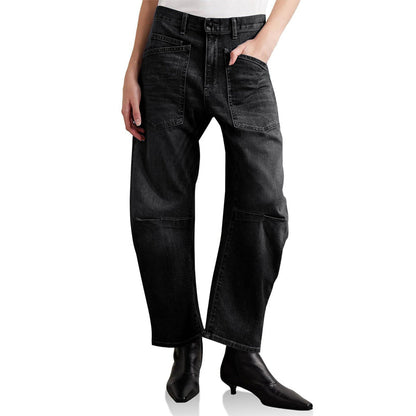 👖 ג'ינס קזואלי רגל חבית עם כיסים מודסקים ✨ | דנים שטוף פרמיום | סטריטוור אורבני | 4 צבעים 🔵
